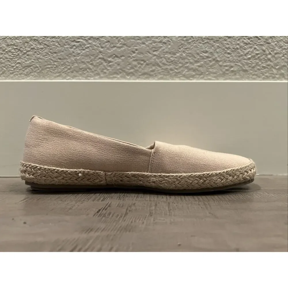 NEW Easy Spirit Flats Espadrille Blush Sparkle Slip On Coastal Luxury Minimalist